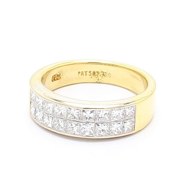 Platinum and 18K Yellow Gold Invisible-Set Princess Diamond Band, 1.50 ct tw – view 3