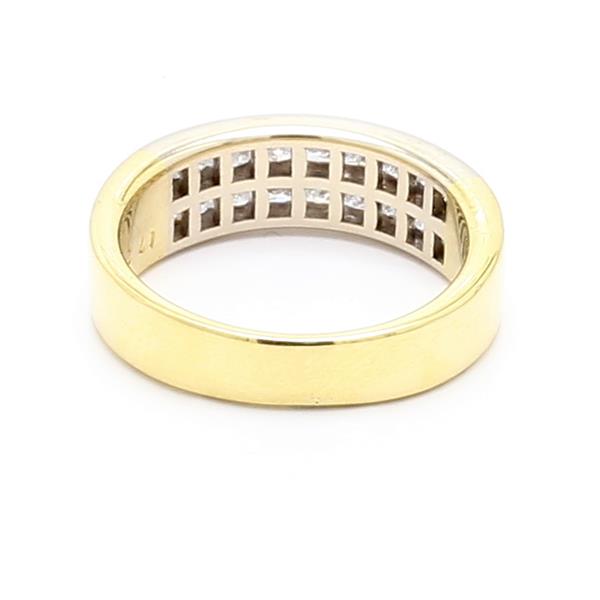 Platinum and 18K Yellow Gold Invisible-Set Princess Diamond Band, 1.50 ct tw – view 4