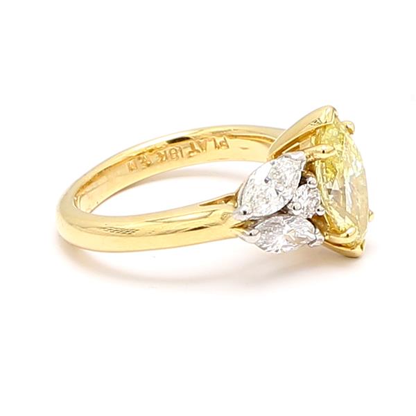 Platinum and 18K Yellow Gold Marquise Diamond Semi-Mount, 0.90 ct tw – view 3