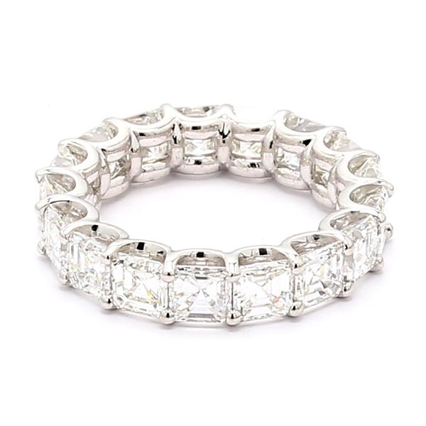 Platinum Asscher-Cut Diamond Eternity Band, 7.04 ct tw