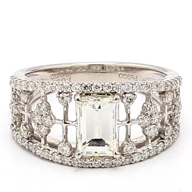 Platinum Baguette Diamond Ring, 1.61 ct tw
