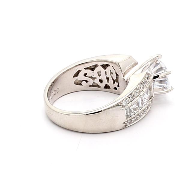 Platinum Baguette, Princess and Round Diamond Semi-Mount, 1.40 ct tw – view 3