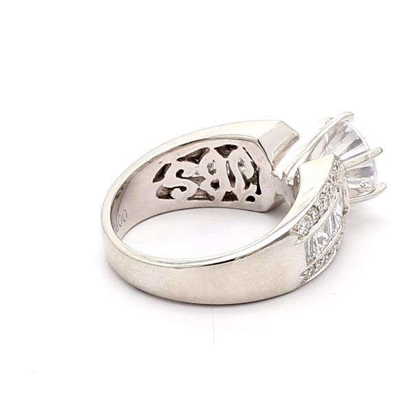 Platinum Baguette, Princess and Round Diamond Semi-Mount, 1.40 ct tw – view 4