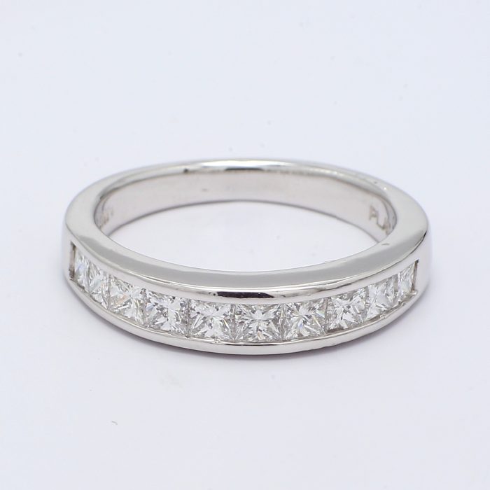 Platinum Channel-Set Princess-Cut Diamond Band, 0.70 ct tw