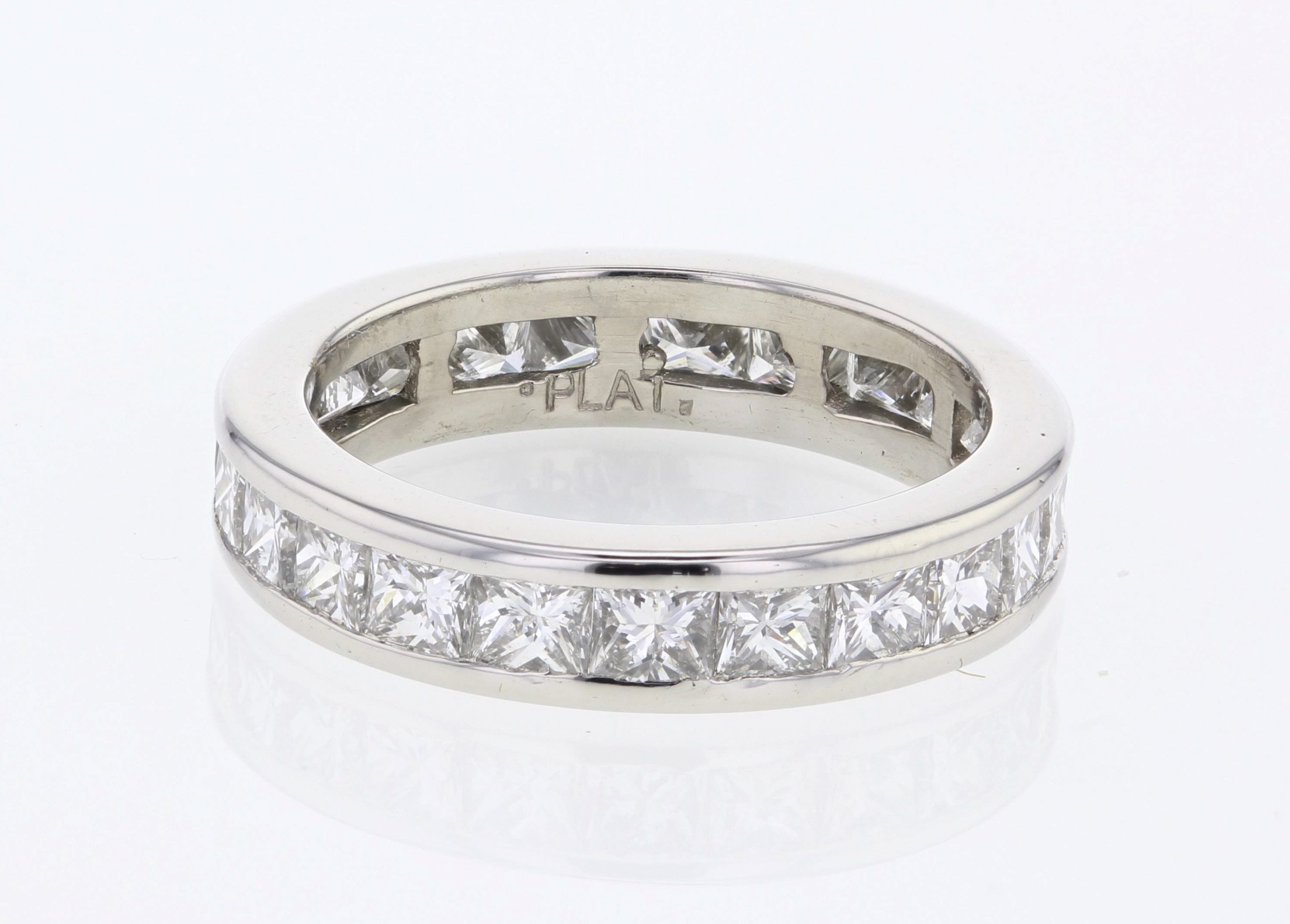 Platinum Channel Set Princess Diamond Eternity Band, 1.20 ct tw