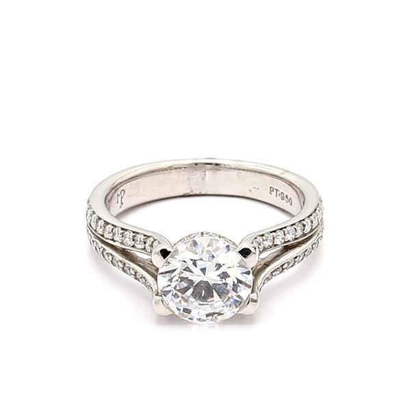 Platinum Diamond Semi-Mount, 0.43 ct tw
