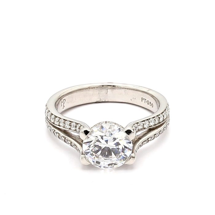 Platinum Diamond Semi-Mount, 0.43 ct tw