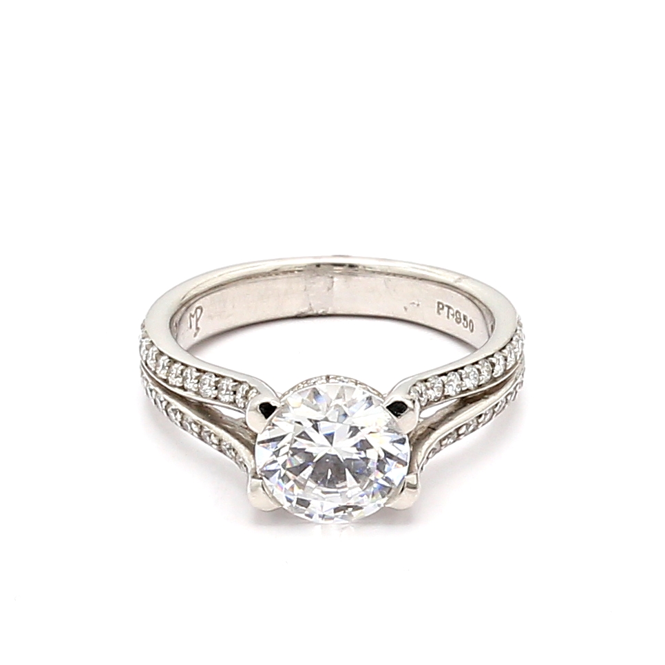 Platinum Diamond Semi-Mount, 0.43 ct tw