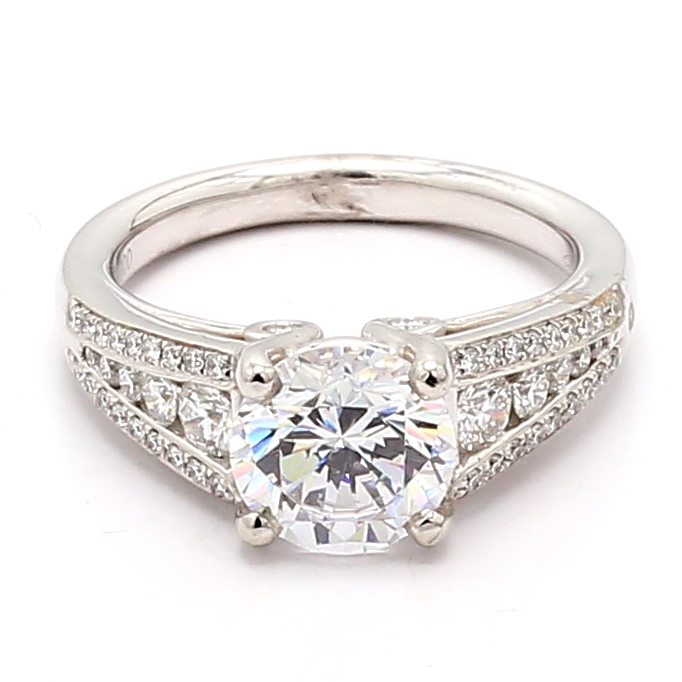 Platinum Diamond Semi-Mount, 0.53 ct tw