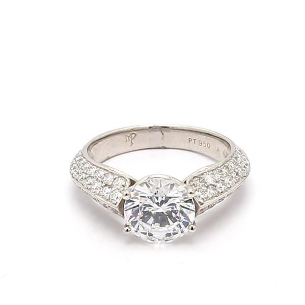 Platinum Diamond Semi-Mount, 0.92 ct tw