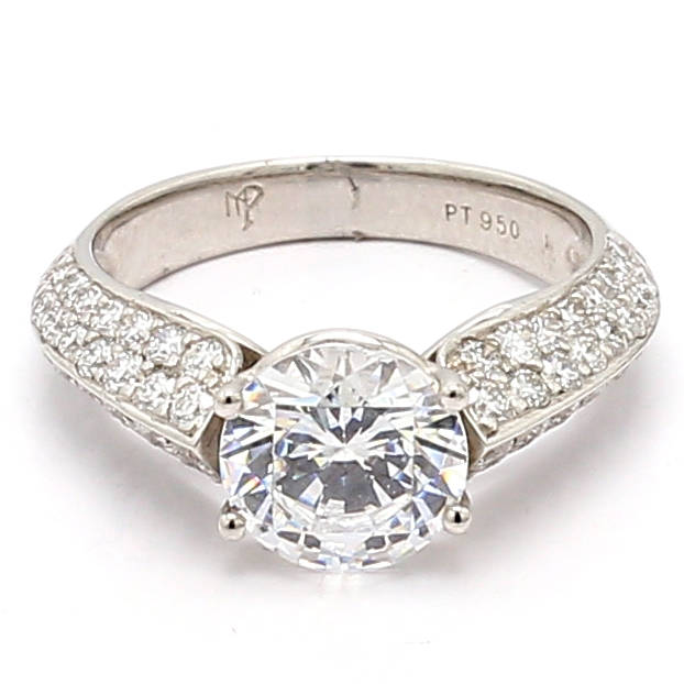 Platinum Diamond Semi-Mount, 0.92 ct tw