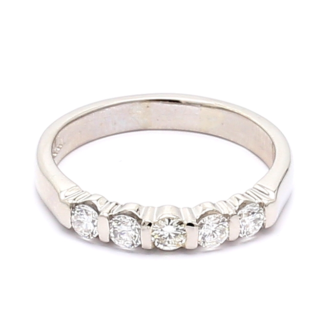 Platinum Five-Stone Diamond Band, 0.35 ct tw