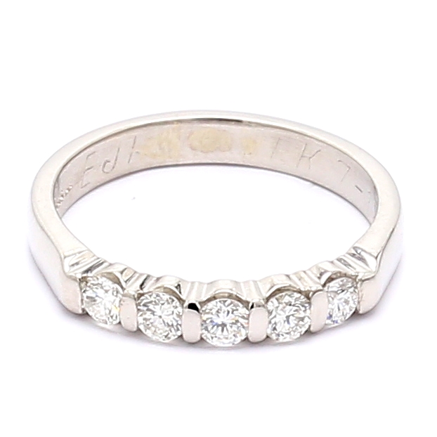 Platinum Five-Stone Diamond Band, 0.35 ct tw