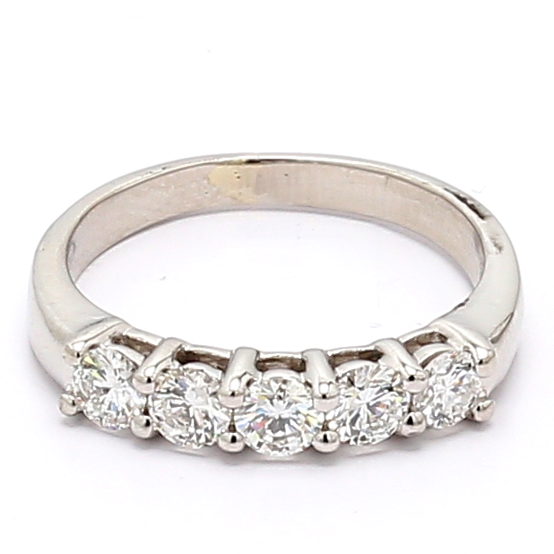 Platinum Five-Stone Diamond Band, 0.70 ct tw