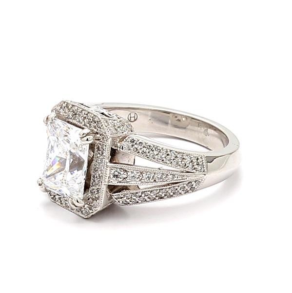 Platinum Halo Diamond Semi-Mount, 0.72 ct tw – view 2