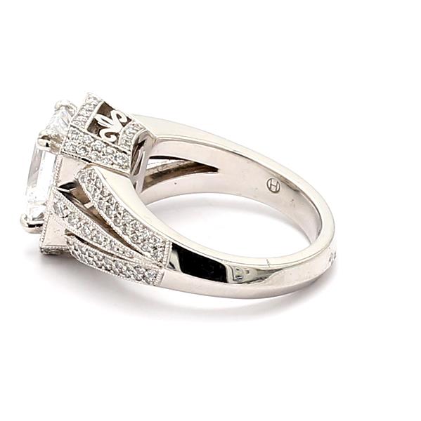 Platinum Halo Diamond Semi-Mount, 0.72 ct tw – view 4