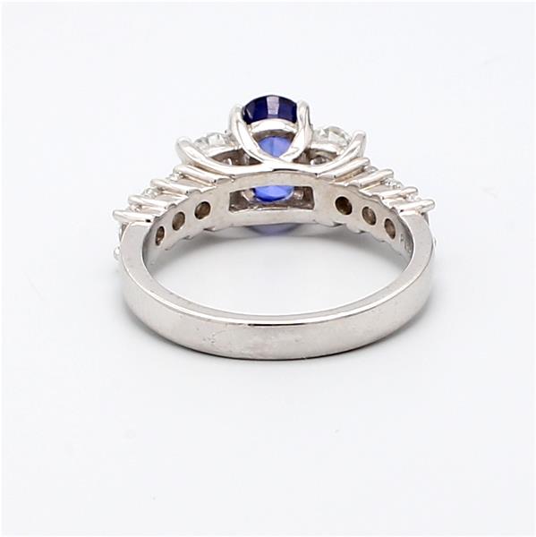 Platinum Oval Sapphire and Oval Diamond Ring, 1.40 ct tw