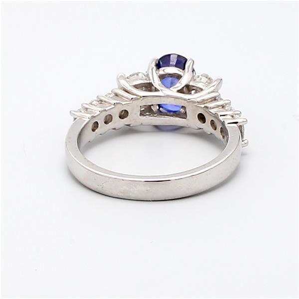 Platinum Oval Sapphire and Oval Diamond Ring, 1.40 ct tw