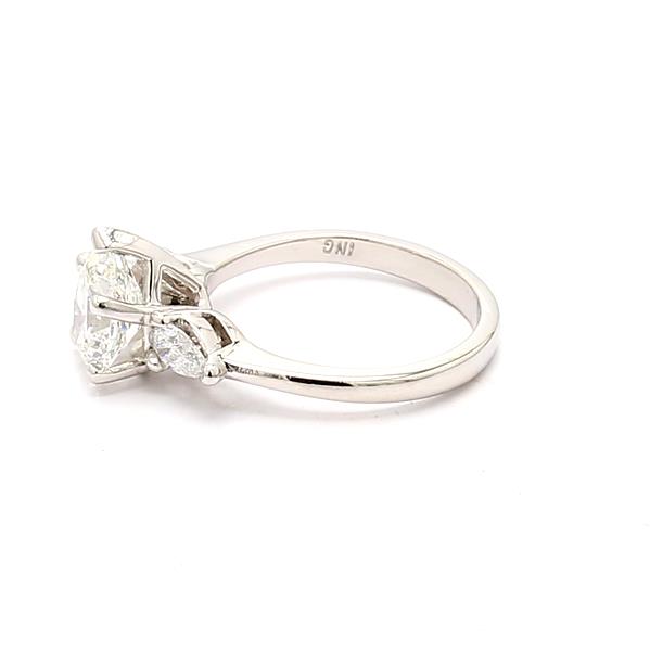 Platinum Pear-Shaped Diamond Three-Stone Semi-Mount, 0.40 ct tw – view 4