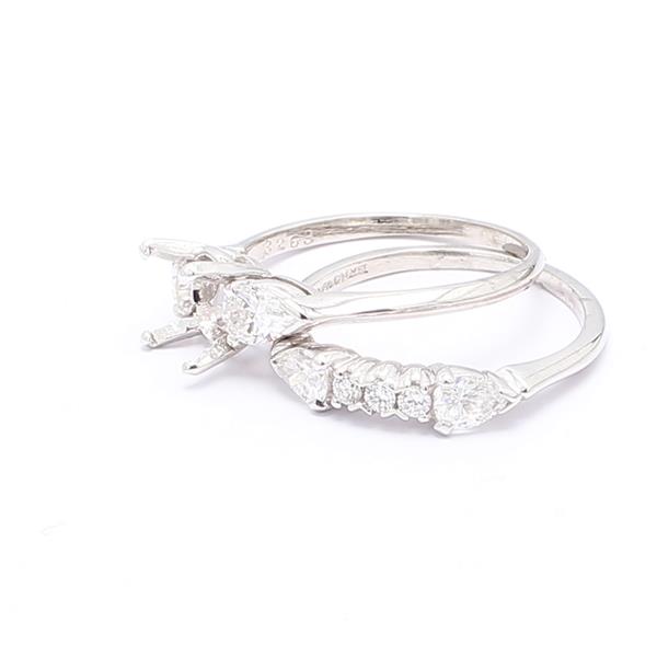 Platinum Pear-Shaped Diamond Wedding Set, 1.02 ct tw – view 2