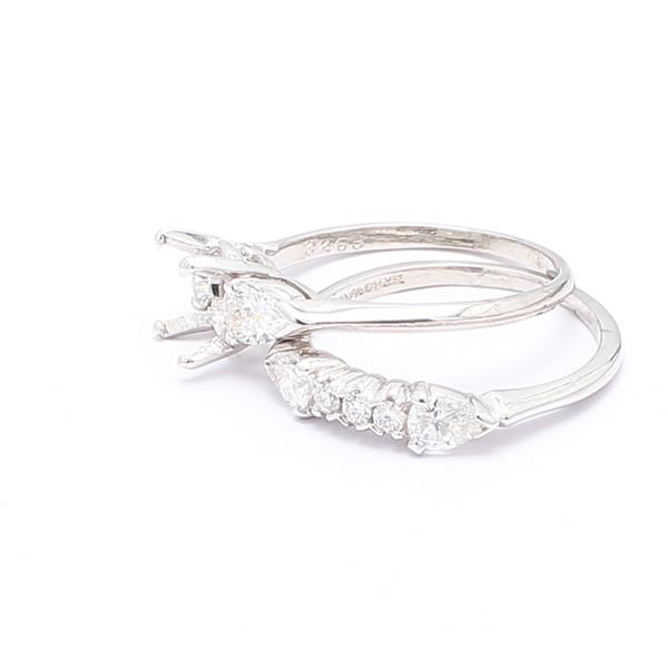 Platinum Pear-Shaped Diamond Wedding Set, 1.02 ct tw – view 4