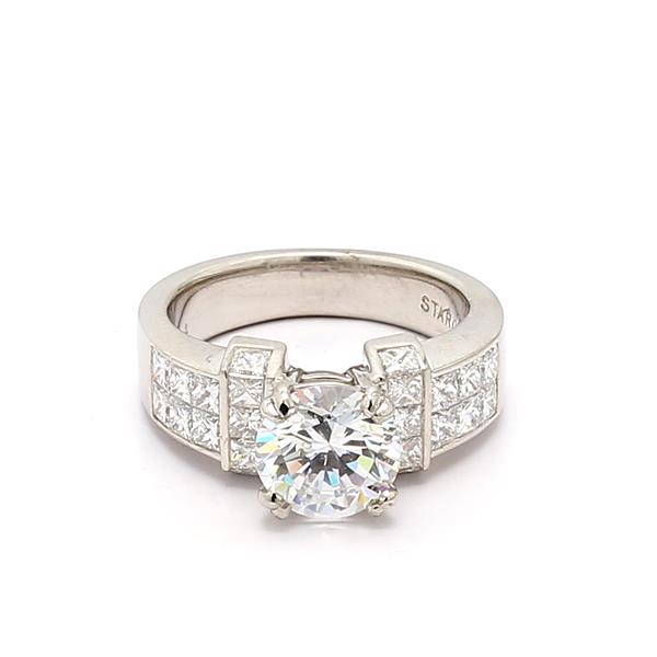 Platinum Princess-Cut Diamond Semi-Mount, 1.35 ct tw
