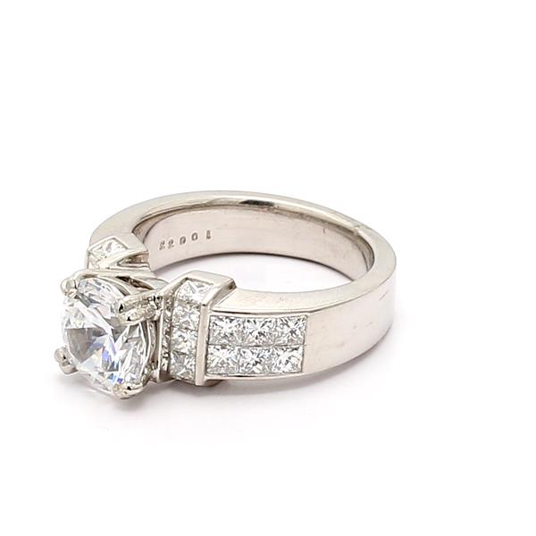Platinum Princess-Cut Diamond Semi-Mount, 1.35 ct tw – view 2