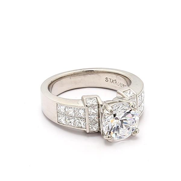 Platinum Princess-Cut Diamond Semi-Mount, 1.35 ct tw – view 3