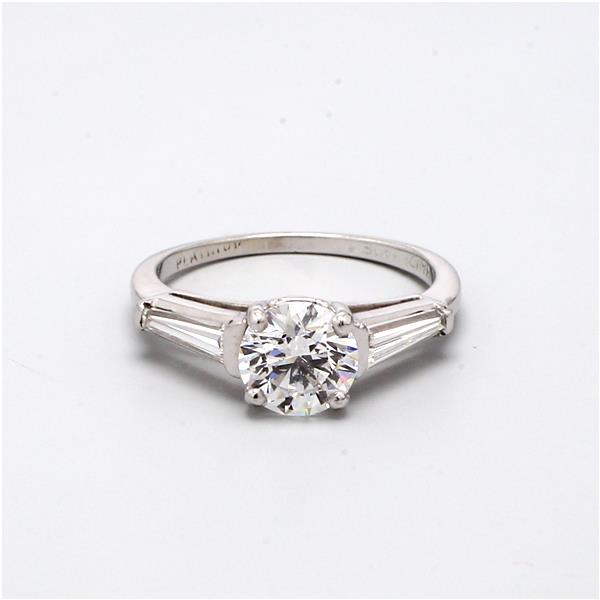 Platinum Tapered Baguette Diamond Semi-Mount, 0.50 ct tw