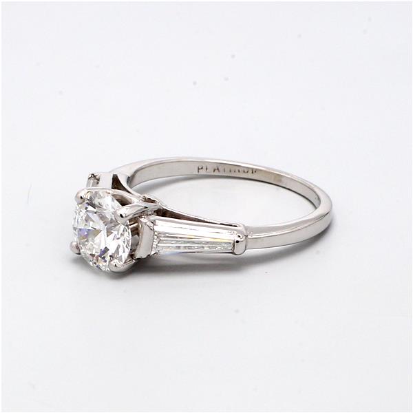 Platinum Tapered Baguette Diamond Semi-Mount, 0.50 ct tw – view 2