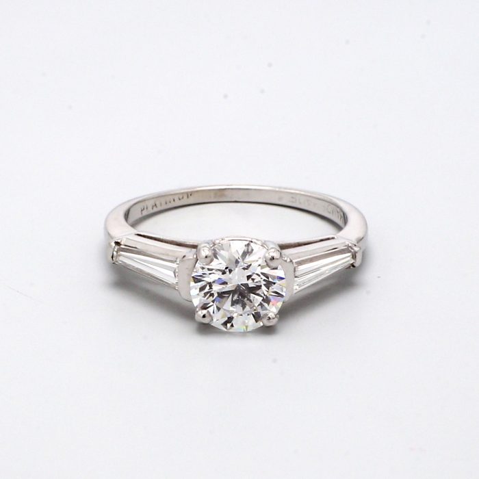 Platinum Tapered Baguette Diamond Semi-Mount, 0.50 ct tw