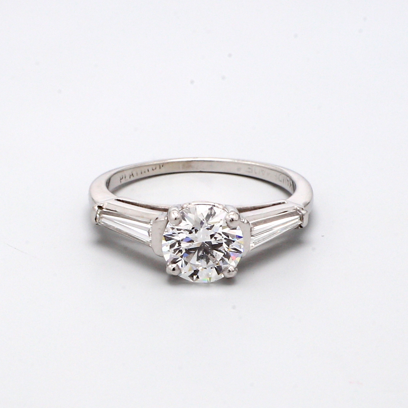 Platinum Tapered Baguette Diamond Semi-Mount, 0.50 ct tw