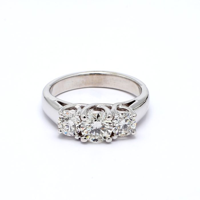 Platinum Three-Stone Diamond Ring, 1.40 ct tw