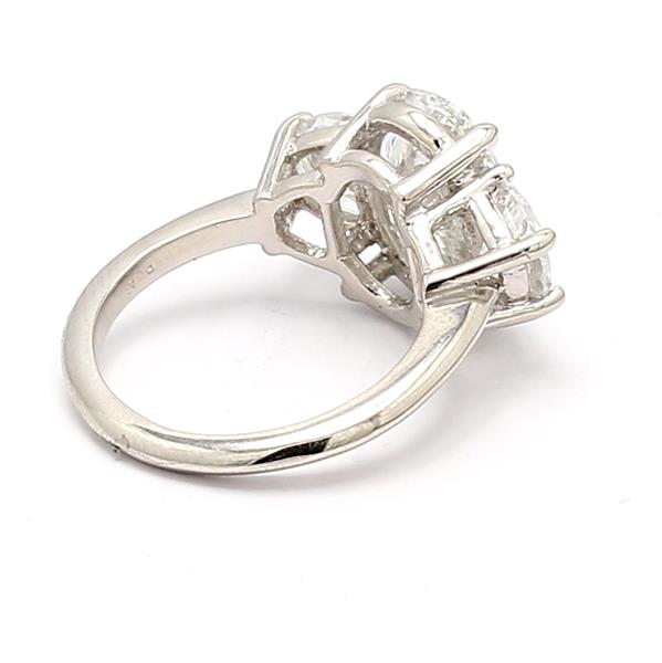Platinum Three-Stone Half-Moon Diamond Semi-Mount, 1.53 ct tw – view 2