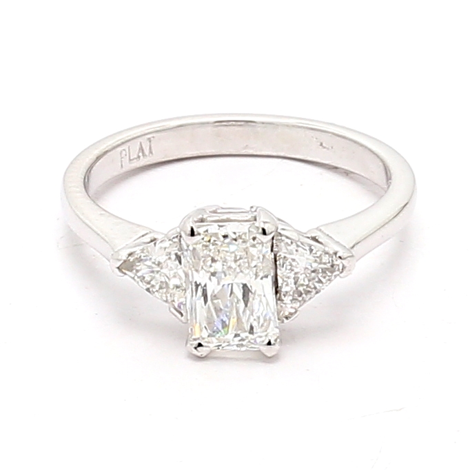 Platinum Three-Stone Trillion Diamond Semi-Mount, 0.30 ct tw