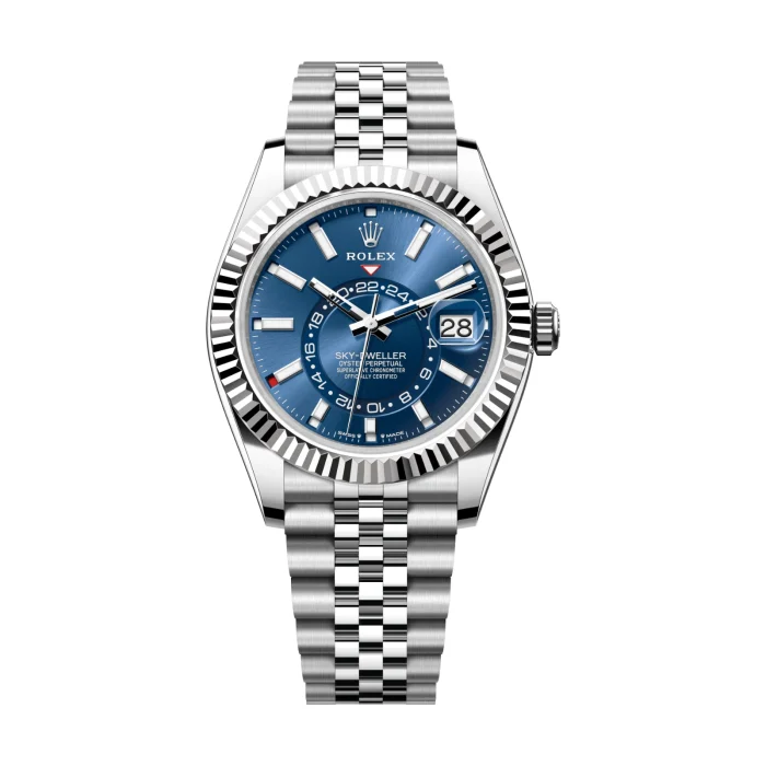 Pre-owned Rolex Sky-Dweller 42mm Blue Dial Jubilee (2023)