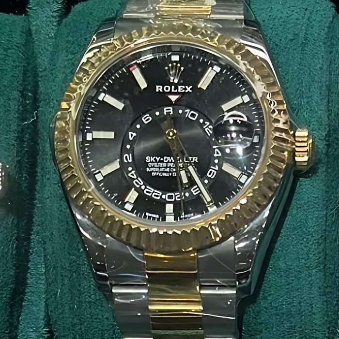 Pre-owned Rolex Sky-Dweller 42mm Two-Tone Black Dial (2022)