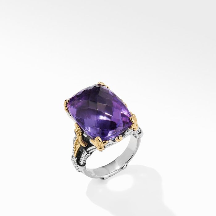 Konstantino Sterling Silver and 18k Yellow Gold Amethyst Quartz Ring
