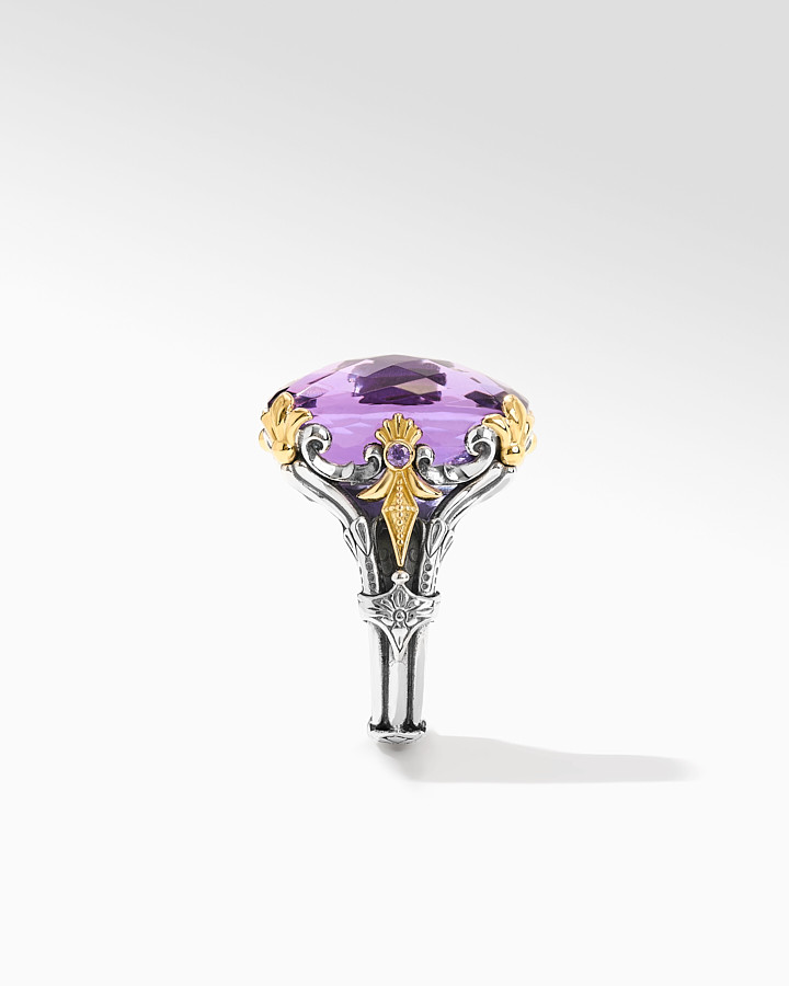 Konstantino Sterling Silver and 18k Yellow Gold Amethyst Quartz Ring
