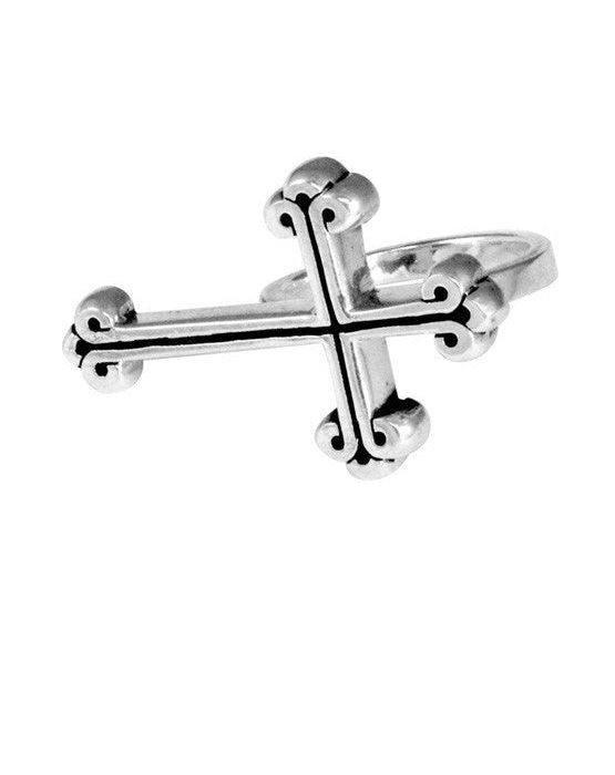 King Baby Small Traditional Cross Ring, Size 7