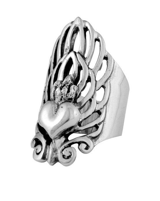 King Baby Sacred Heart Finger Ring, Size 8