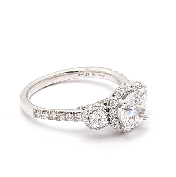 Ritani 18K White Gold Halo Diamond Semi-Mount, 0.69 ct tw – view 2