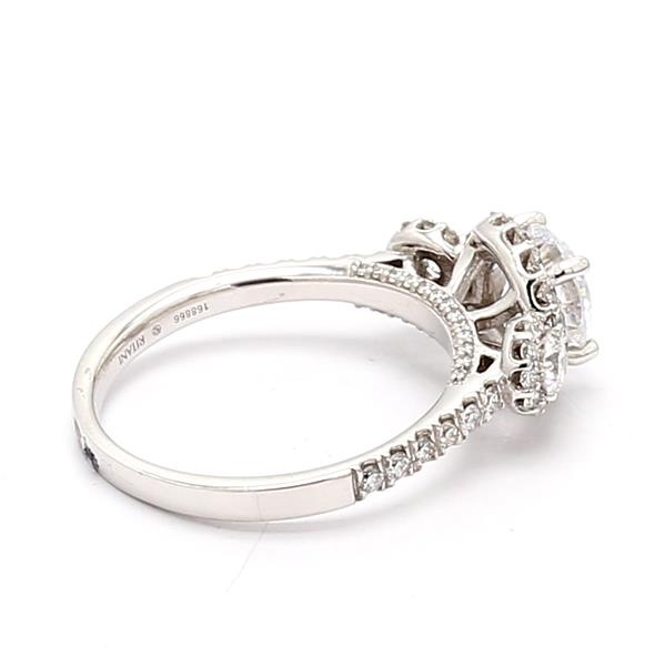 Ritani 18K White Gold Halo Diamond Semi-Mount, 0.69 ct tw – view 3