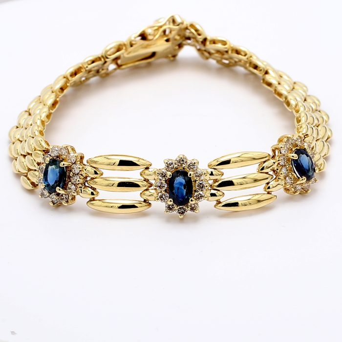 Sapphire and Diamond Bracelet, 1.08 ct tw