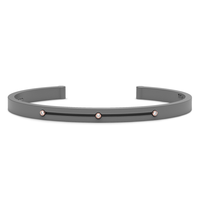 Zancan Eternity Titanium 18k Rose Gold and Titanium Diamond Bracelet