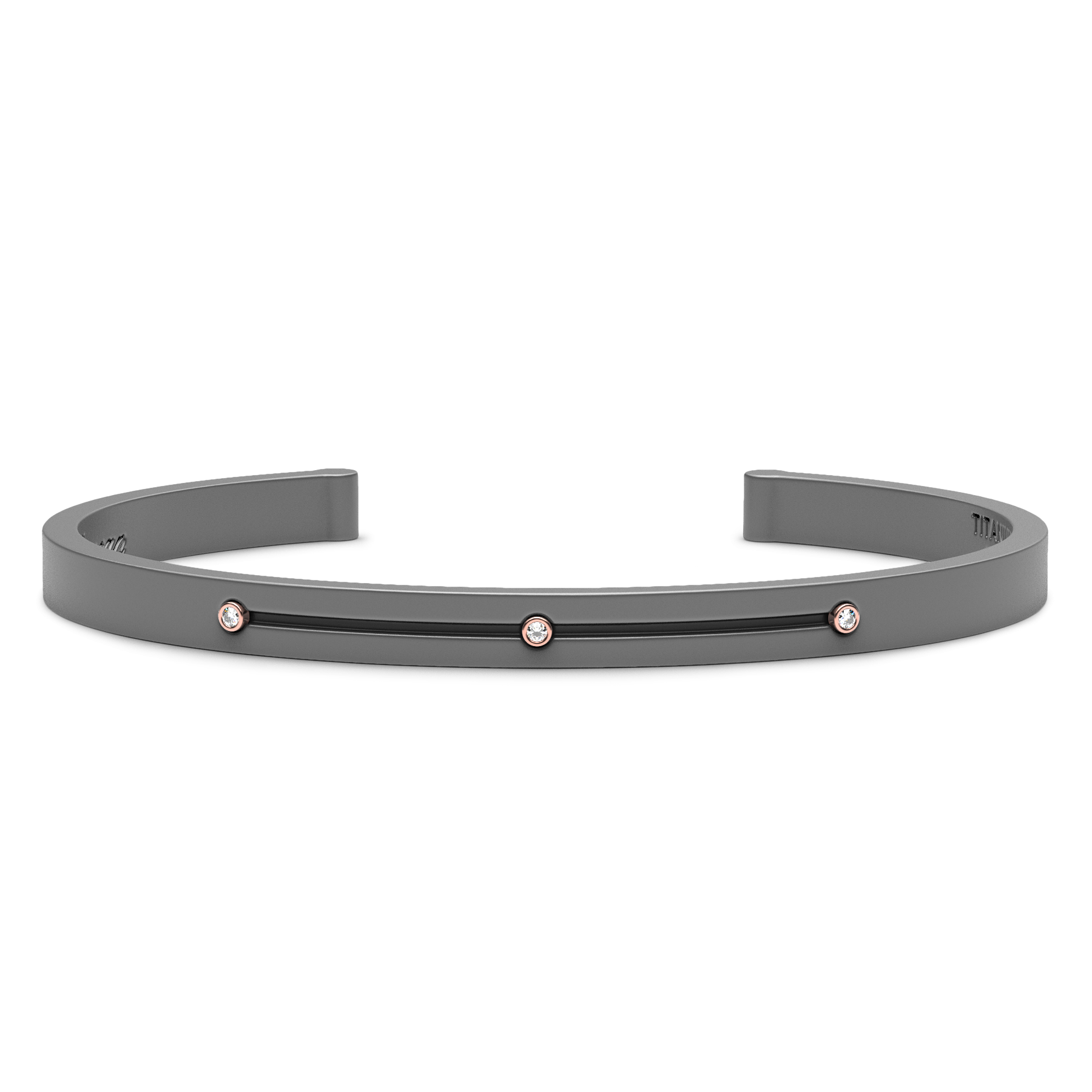 Zancan Eternity Titanium 18k Rose Gold and Titanium Diamond Bracelet