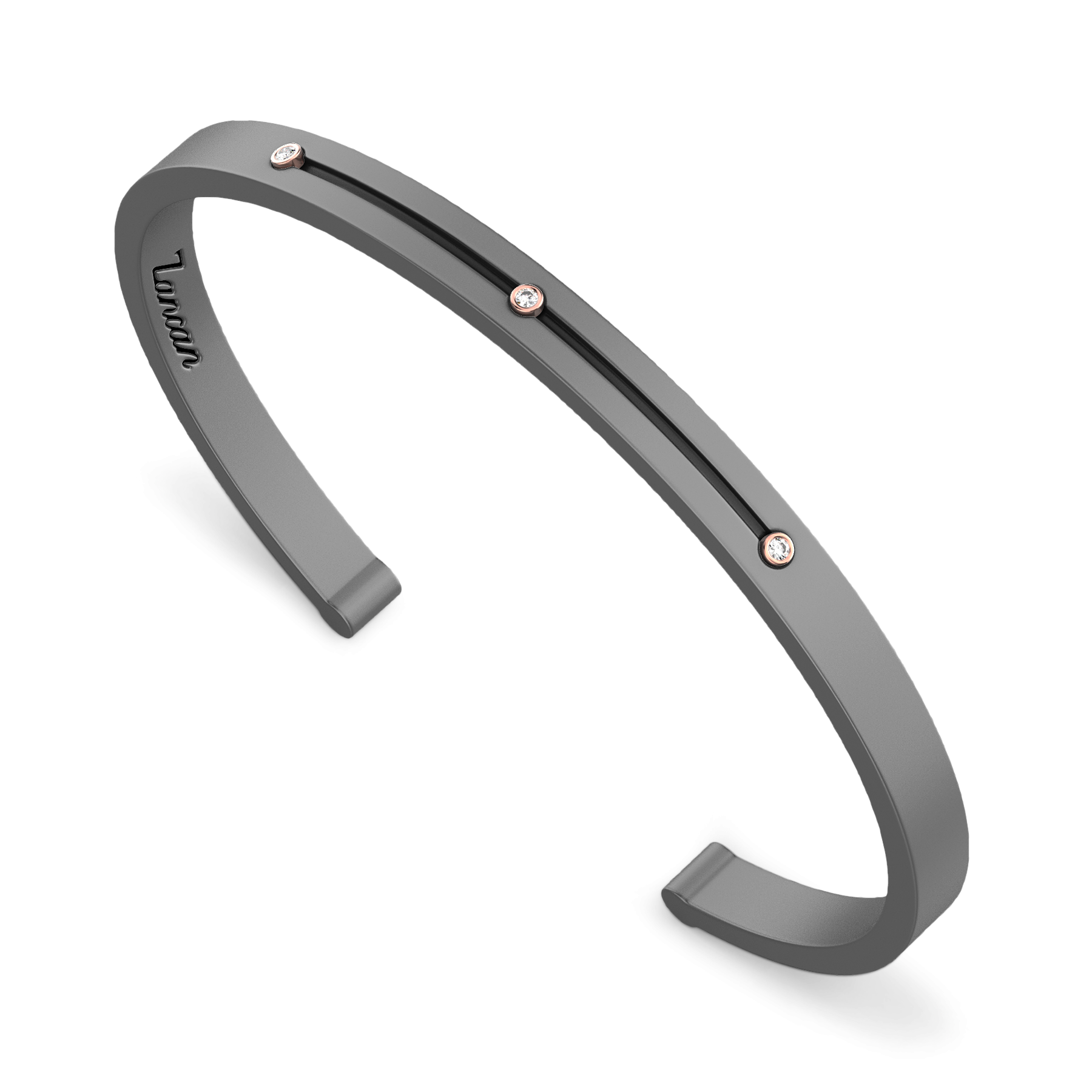 Zancan Eternity Titanium 18k Rose Gold and Titanium Diamond Bracelet