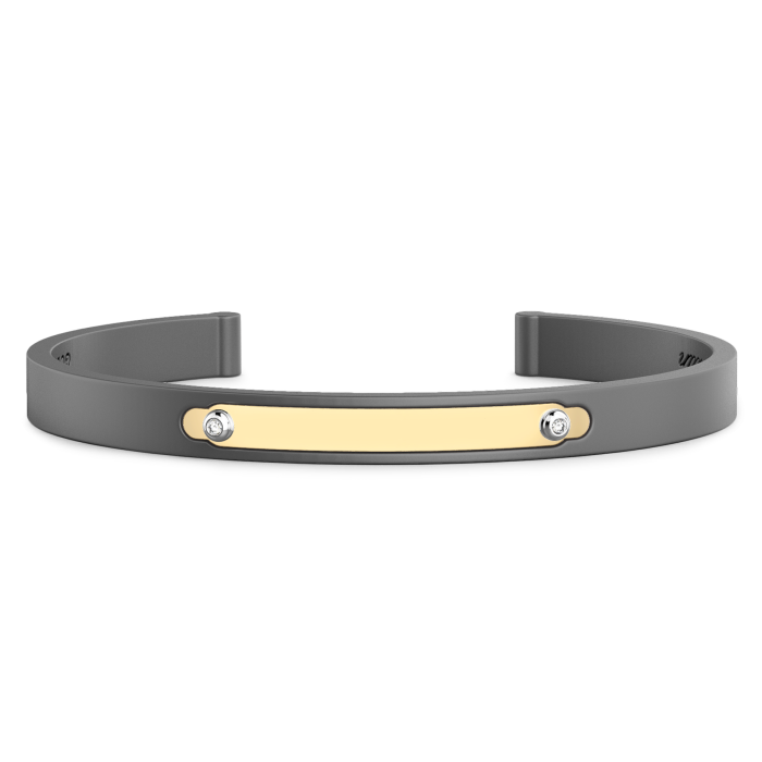 Zancan Eternity Titanium 18k Yellow Gold and Titanium Diamond Bracelet