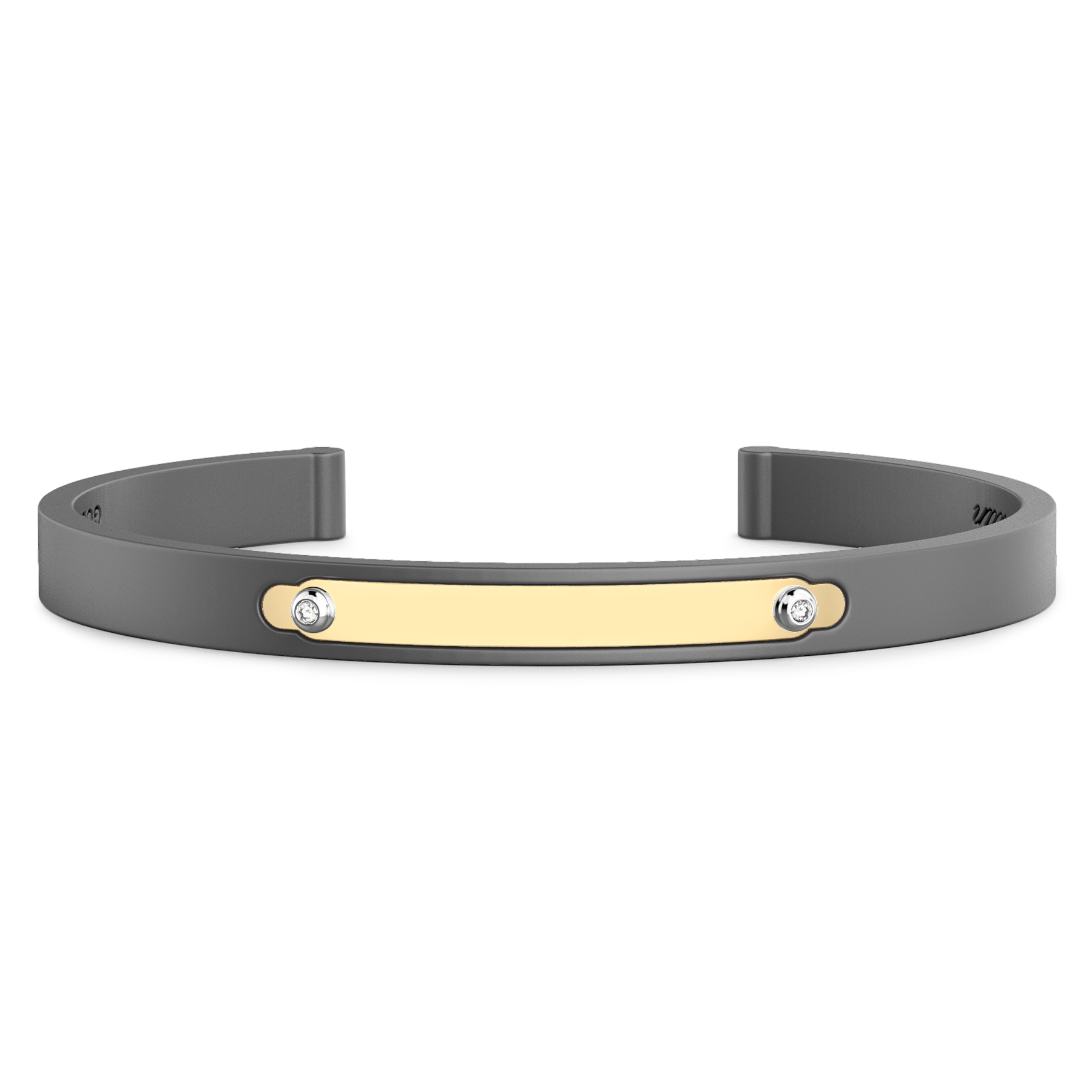 Zancan Eternity Titanium 18k Yellow Gold and Titanium Diamond Bracelet