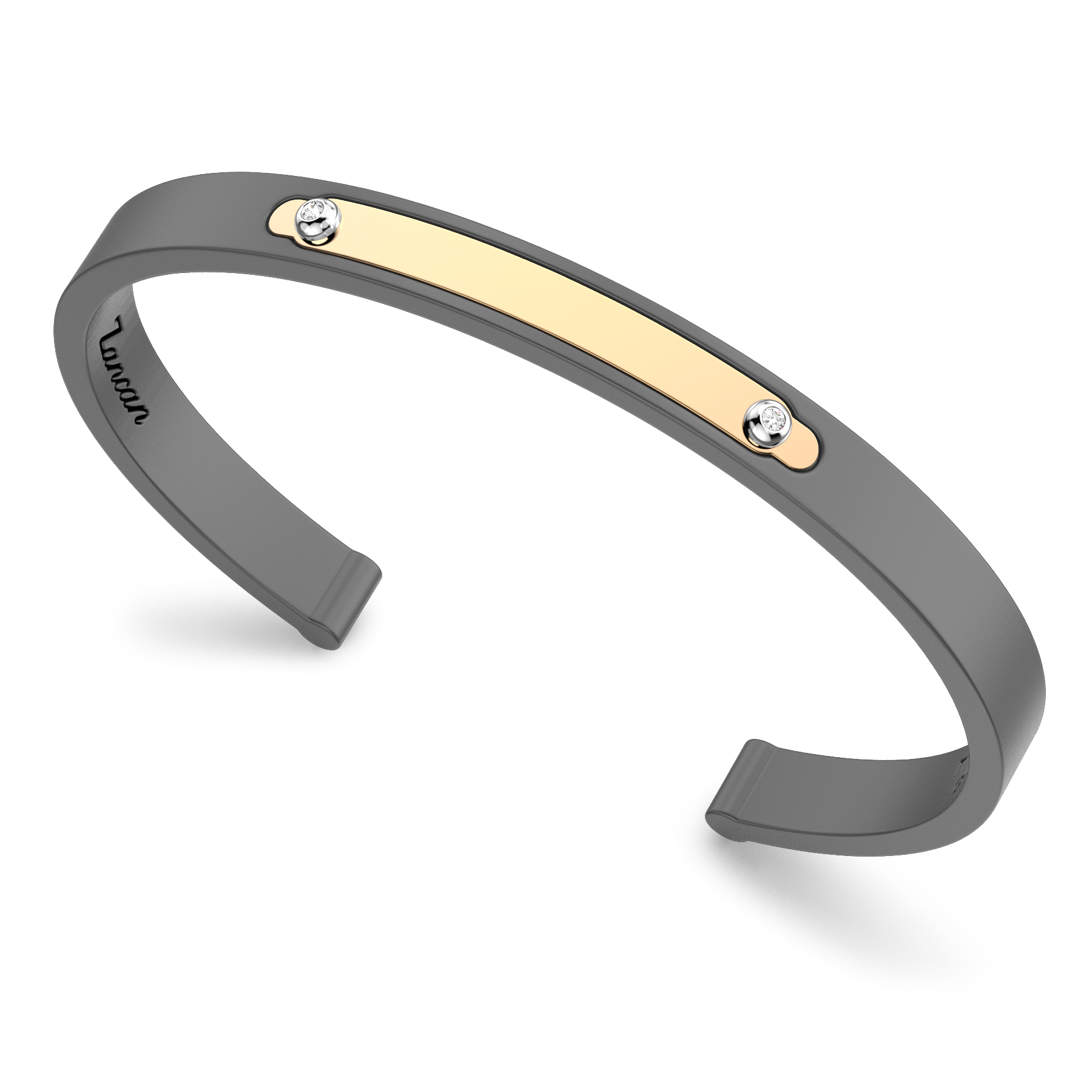 Zancan Eternity Titanium 18k Yellow Gold and Titanium Diamond Bracelet